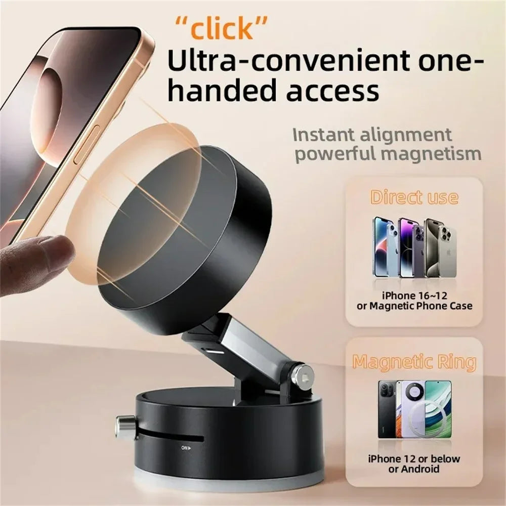 Magnetic Phone Holder – Strong Suction, 360 degree rotation , Hands free.