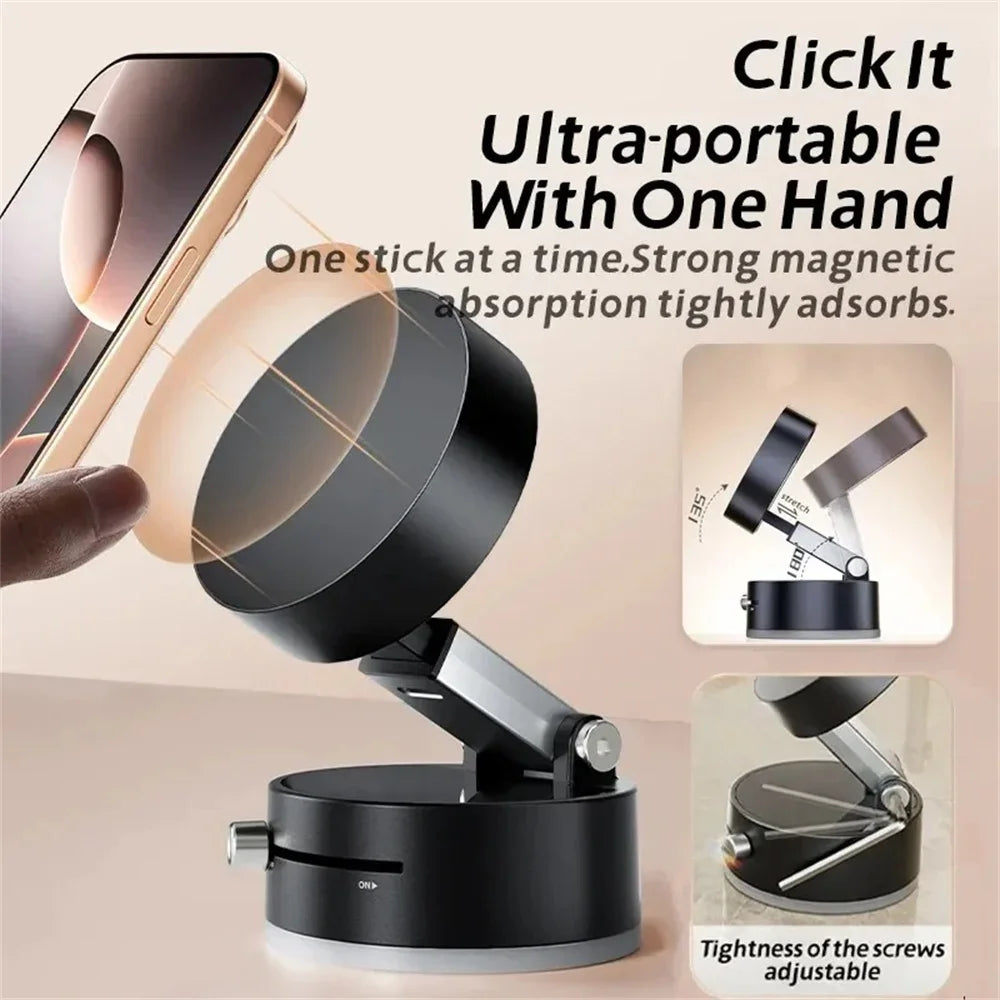 Magnetic Phone Holder – Strong Suction, 360 degree rotation , Hands free.
